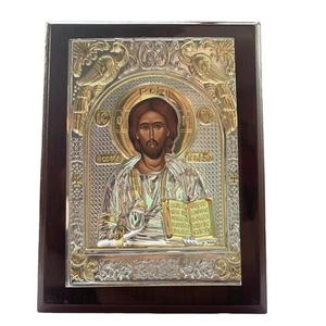 Holz Orthodox Jesu Ikone Handarbeit Religiös für Zuhause Weihnachtsdekoration Geschenk - Bild 1 von 26