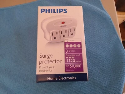Philips Surge Protector, 3 Outlets 1120 Joules, Home Electronics, SPP3030D/17 - Image 1 of 4