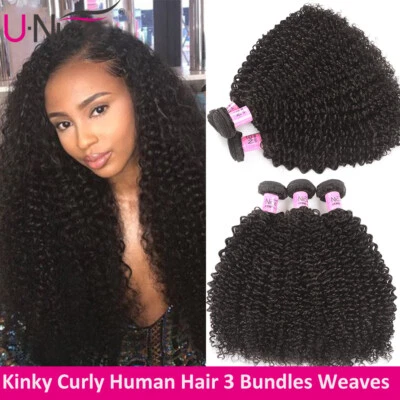 UNICE Brasileño Rizado Rizado 1/3 Paquetes Extensiones de Cabello Humano Tejidos de Cabello Virgen Foto 1 de 4