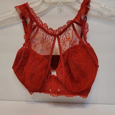 Pleasure state couture, red bralett, 34D - Image 1 of 4