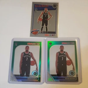 2019-2020 Panini NBA Hoops Premium Stock Kevin Durant Green Prizm lot of 3 Nets - Picture 1 of 10