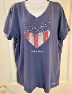 Camiseta americana manga corta Life is Good para mujer talla XL - Imagen 1 de 8