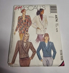 McCall's 4474 Vintage Misses' Unlined Jacket Sizes 14/16 - Picture 1 of 3