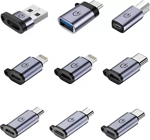 Adattatore da USB C/8 Pin a Micro, Adattatore da USB C/Micro a 8 Pin 9 Pezzi Portachiavi - Foto 1 di 6