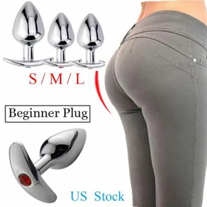 3 Size Woman Jewel Metal Anal Butt Plug Orgasm Stimulator Adult Sex Toy Beginner - Picture 1 of 16
