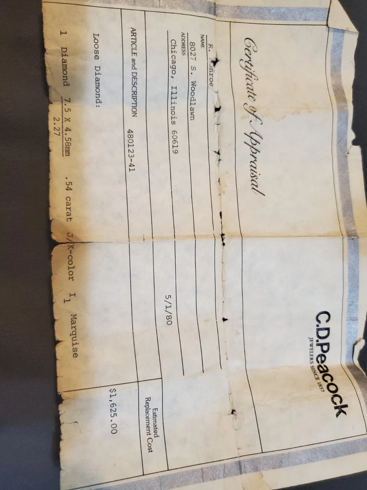 Certified loose marquise .54 carat j/k color - Image 1 of 3