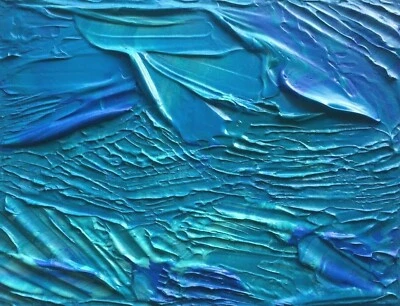 Pintura Acrílica Original Lienzo OCÉANO AZUL CELESTIAL 8x10 en Mar Julia Garcia  Foto 1 de 2