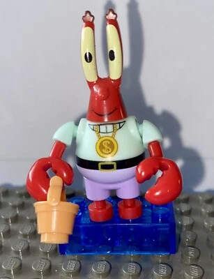 Bob Esponja Pantalones Cuadrados Mega Bloks Serie 4 Mr. Cangrejo Mini Figura Lego RARO Foto 1 de 4