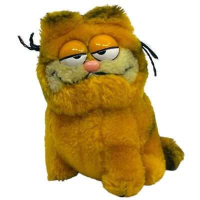 Garfield 5” Plush Sitting Stuffed Animal Orange Fat Car Vintage Dakin 1981 - Image 1 of 4