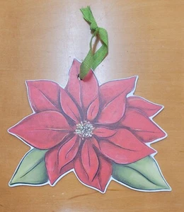 Adorno de Navidad Home Malone Poinsettia Flower Brod - Imagen 1 de 6