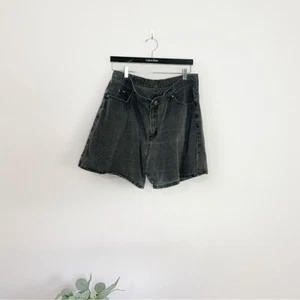 LEE Women's Size:33 Vintage Faded Black Denim High Rise Mom Shorts - Picture 1 of 7