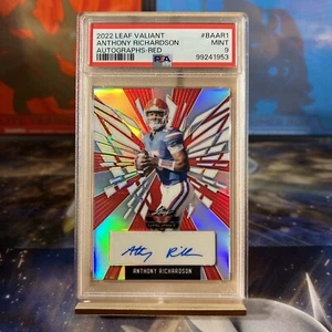 2022 Leaf Valiant Anthony Richardson Autograph Red /6 PSA 9 Mint - Bild 1 von 2