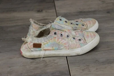 Zapatos Mocasines Blowfish Mujer Talla 6 Pull On Tie Dye Estampado Rosa Pastel Azul Foto 1 de 4