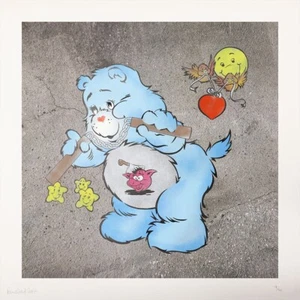 Ben Eine ‘Scare Bear (Blue)’ Art Print - Edition 7/50 - 2007 - Street Art - Picture 1 of 1