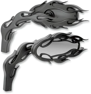 Arlen Ness Micro-Mirror Convex Oval Rear View Adjustable Black 44mm 13-087 - Picture 1 of 1