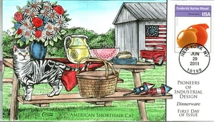 Collins handbemalt 4546 Geschirr Kurzhaar Katze Picknick - Bild 1 von 1