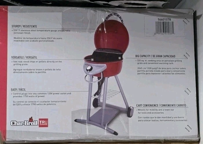 CHAR-BROIL PATIO BISTRO 240 GRILL TRU-INFRARED™ ELECTRIC GRILL BLUE-NEW IN BOX!! - Image 1 of 4