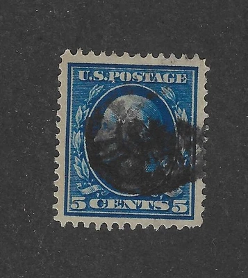 US # 361, 5 cents, blue, bluish paper, George W. 1910, XF-Sup, scv. $20K - Image 1 of 2