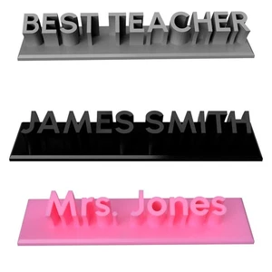 Personalized Desk Name Plate - Custom Name Plaque for Teachers, Cookie Cutter - Picture 1 of 3