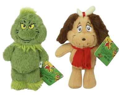 G.MASEN GROUP Grinch & Max Squeaky Dog Toys Set 2pc Dr. Seuss Christmas Plush 10” Pet Gift