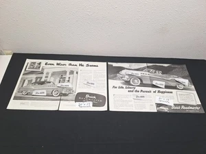 2 Vintage 1950 BUICK ADS Original Print Ad Literature - Picture 1 of 3