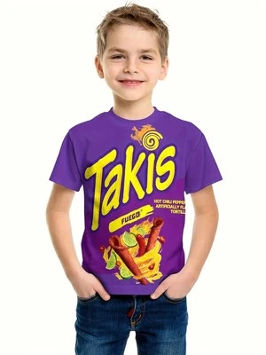 CORDELE CUSTOMS Creative Funny Chips 3d Printed Takis Customized Children Fashion T-Shirt Round