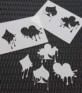 STENCIL DA GIOCO PICCHE DIAMANTI CUORI CLUB AEROGRAFIA STENCIL Veicoli da pittura - Foto 1 di 3