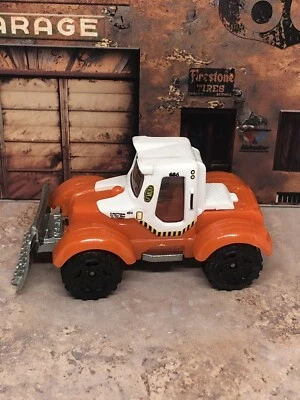 Vehículo arado tractor Matchbox Mattel 2005 naranja/blanco con gráficos sueltos ¡Bonito! Foto 1 de 4