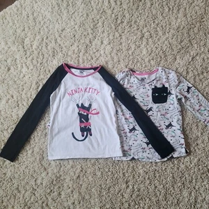 Ninja Kitty: Longsleeve Shirts (Set Of 2), Girl's Size Large (10), Color White - Picture 1 of 9