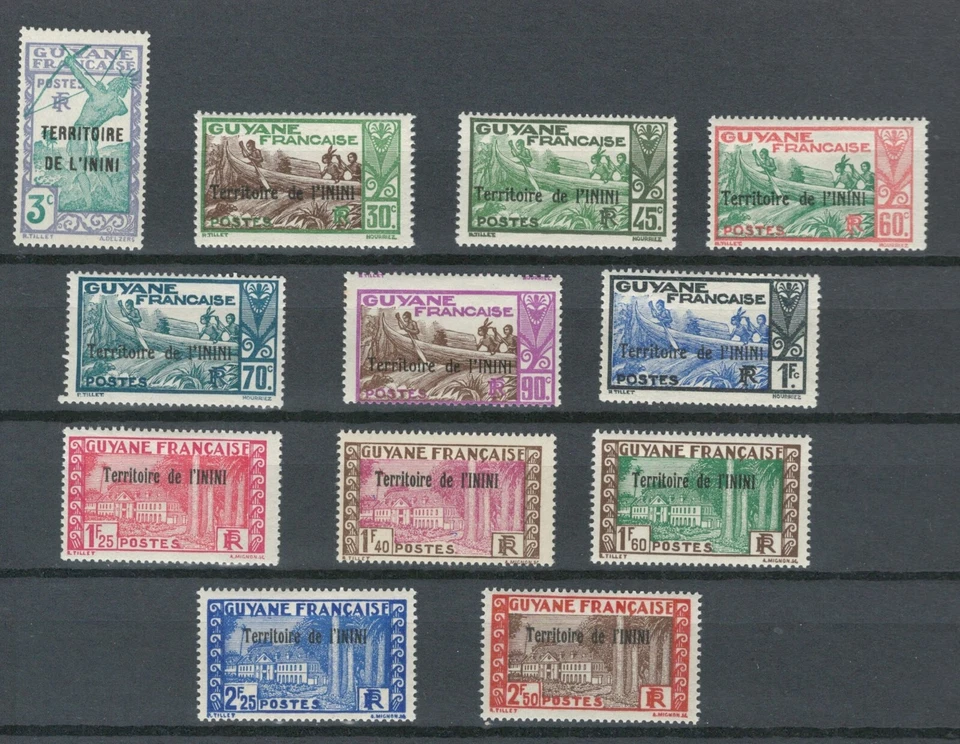 ININI OVERPRINT GUYANA FRENCH COLONIES  VIEWS SET MH STAMPS LOT (GUYA 16) - Image 1 of 1