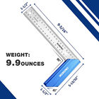 WORKPRO 8 Inch Try Square Aluminum Handle Stainless Steel Ruler Square Precision