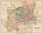 MIDDLESEX. Antique county map 1893 old vintage plan chart