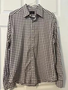 Untuckit Mens Medium Shirt Plaid Long Sleeve Button Front Cotton Blend - Picture 1 of 4