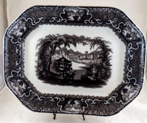 Jarrón Podmore Walker Mulberry Washington plato para servir grande P W & Co. 1834-1854 - Imagen 1 de 15