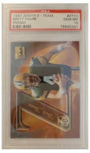1997 Zenith Brett Favre Z-TEAM PROMO card #ZT11 graded PSA 10 card