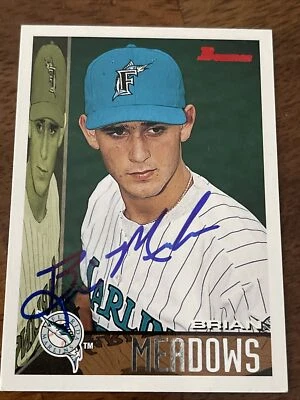 Brian Meadows Autographed 1995 Bowman Baseball Card Marlins - Image 1 of 3