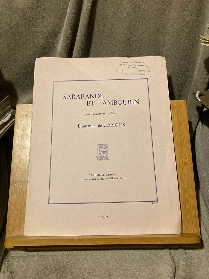 E. de Coriolis Sarabande et Tambourin partition clarinette piano éditions Leduc - Photo 1/1