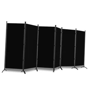 6 Panel Room Divider, Folding Privacy Screen Room Dividers Wall Panel Black - Picture 1 of 8