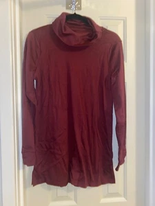DENIM & CO Essentials Reg Interlock Cowl Neck Tunic WINE sz SMALL - Picture 1 of 2