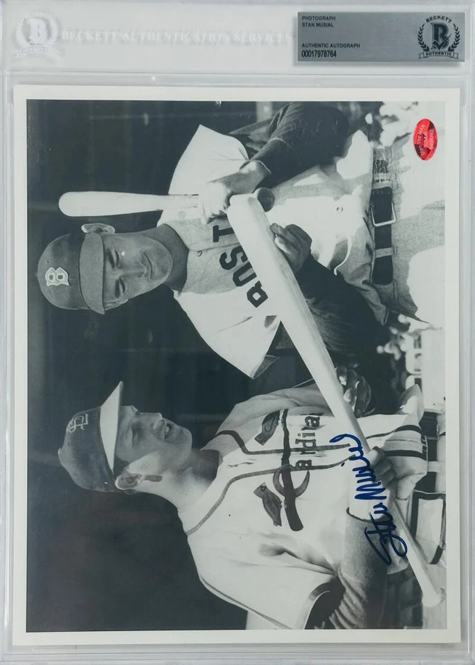 STAN MUSIAL SIGNED BAS SLABBED 8X10 PHOTO ST LOUIS CARDINALS AUTOGRAPH 764 - Image 1 of 1