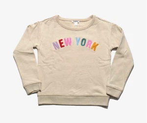 J.CREW CREWCUTS GIRLS CREAM MULTI LONG SLEEVE CREWNECK NEW YORK SWEATSHIRT Sz XS - Picture 1 of 3