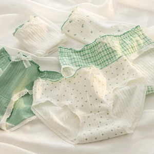 6PCS Girls Underwear Cotton Briefs Green Cute Undies Soft Hipster Lot - Picture 1 of 26