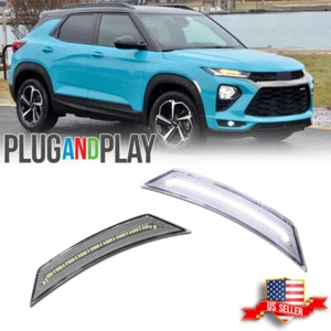 Clear White LED Front Bumper Side Marker Lights For 2021-2025 Chevy Trailblazer - Picture 1 of 9