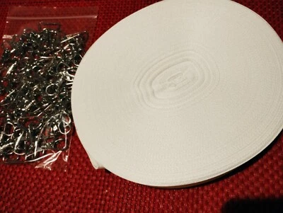 50 Meters White Ribbon for Sublimation Print, 25mm Width (1") x 50 x Metal Clip - Image 1 of 3