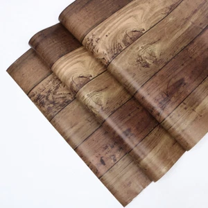 10M Rustic Wood Grain Wallpaper Self Adhesive Furniture Wall Sticker Vinyl Wrap - Picture 1 of 12