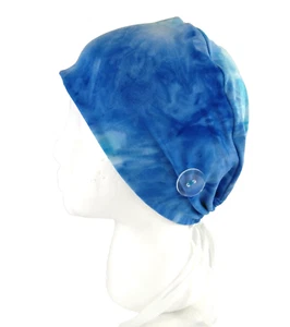 Stretch Tie-dyed Scrub cap Nurse Surgical cap hat Stretch jersey cap head cover - Picture 1 of 12