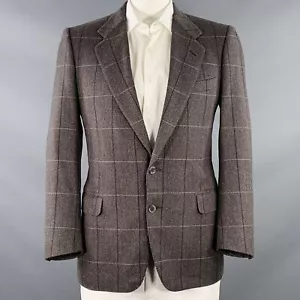 LARUSMIANI Size 42 Brown Black Beige Window Pane Cashmere Sport Coat - Picture 1 of 10