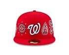 Washington Nationals New Era Paisley All-Over 59FIFTY Fitted Hat -Red
