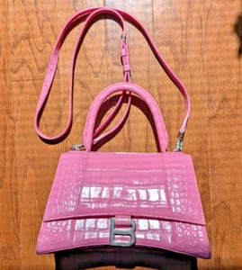 Balenciaga Hourglass Small Croc-effect Leather Tote Top Handle Bag $3,000 MSRP - Picture 1 of 10