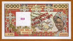 SPECIMEN West African States, Senegal, 10000 (10,000) Fr, (1992) P-709Ks UNC - Picture 1 of 2